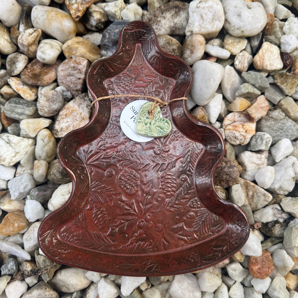 Christmas Tree Plate in a beautiful natural copper colour