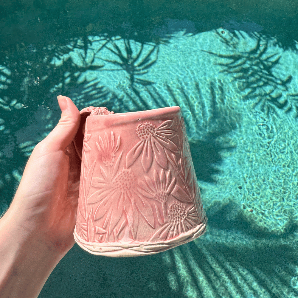 blush pink ceramic mug handmade gift for mum australia