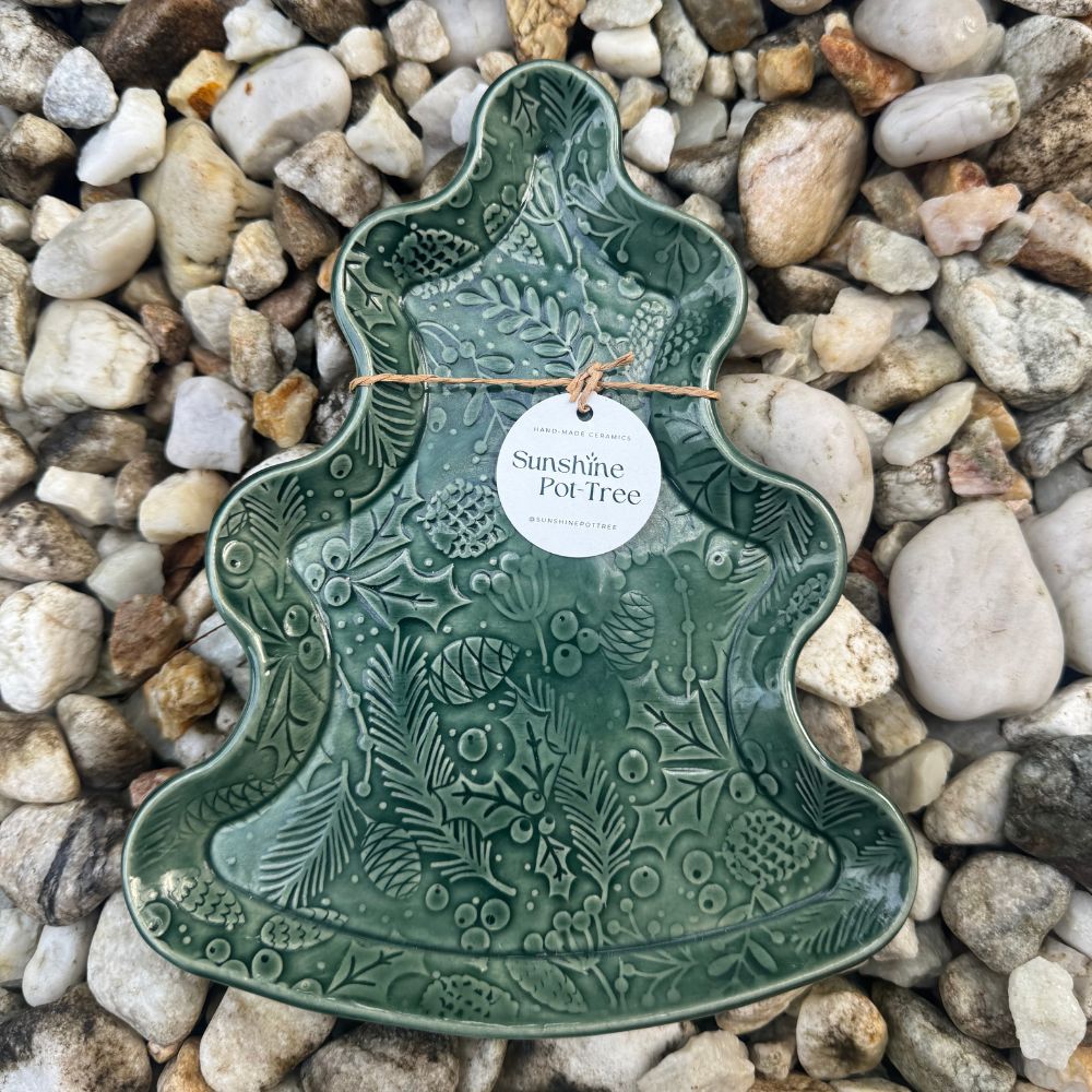deep green Christmas Tree Plate