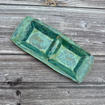 Green Sushi Tray | Segmented Ceramic Platter