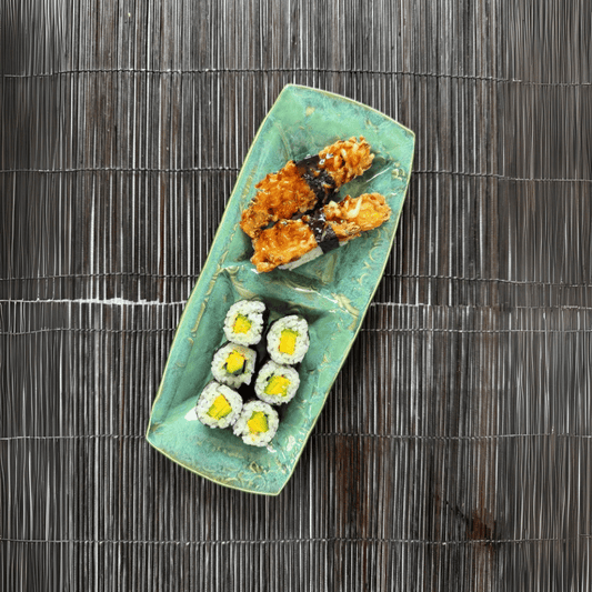 Green Sushi Tray | Segmented Ceramic Platter