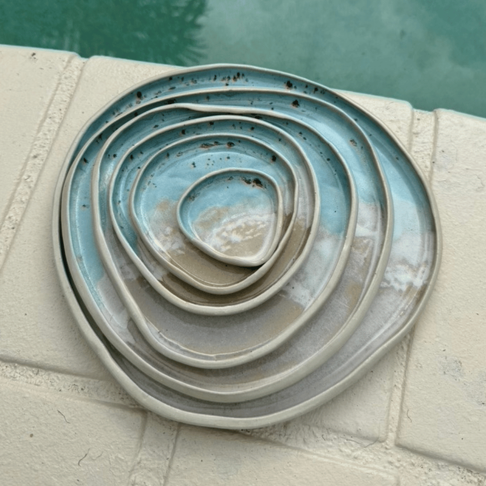 Nesting Plates - Ocean Blues