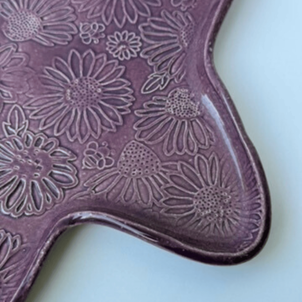 Coneflower Ceramic Plate Purple