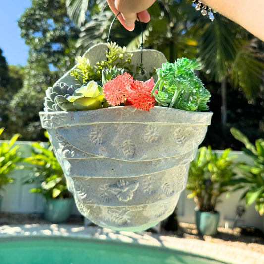 Blue Bee Ceramic Wall Planter