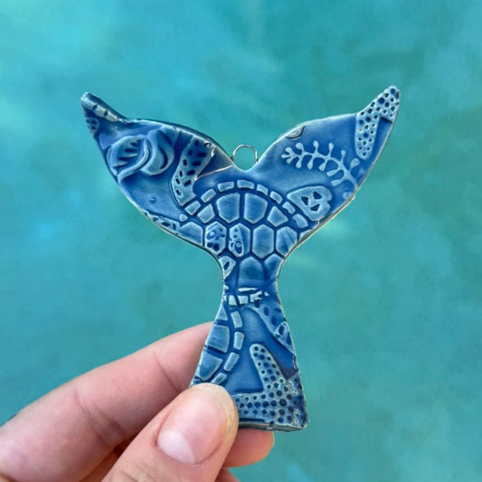 Deep Sea Blue Whale Tail Hanging Deco