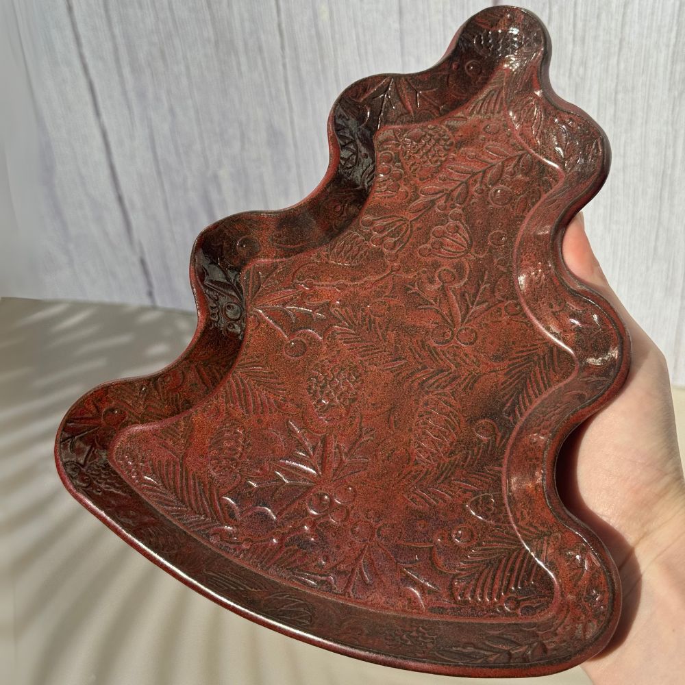Christmas Tree Plate in a beautiful natural copper colour