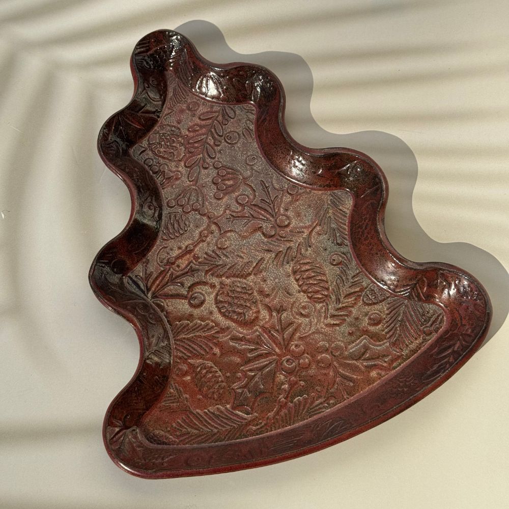 Christmas Tree Plate in a beautiful natural copper colour