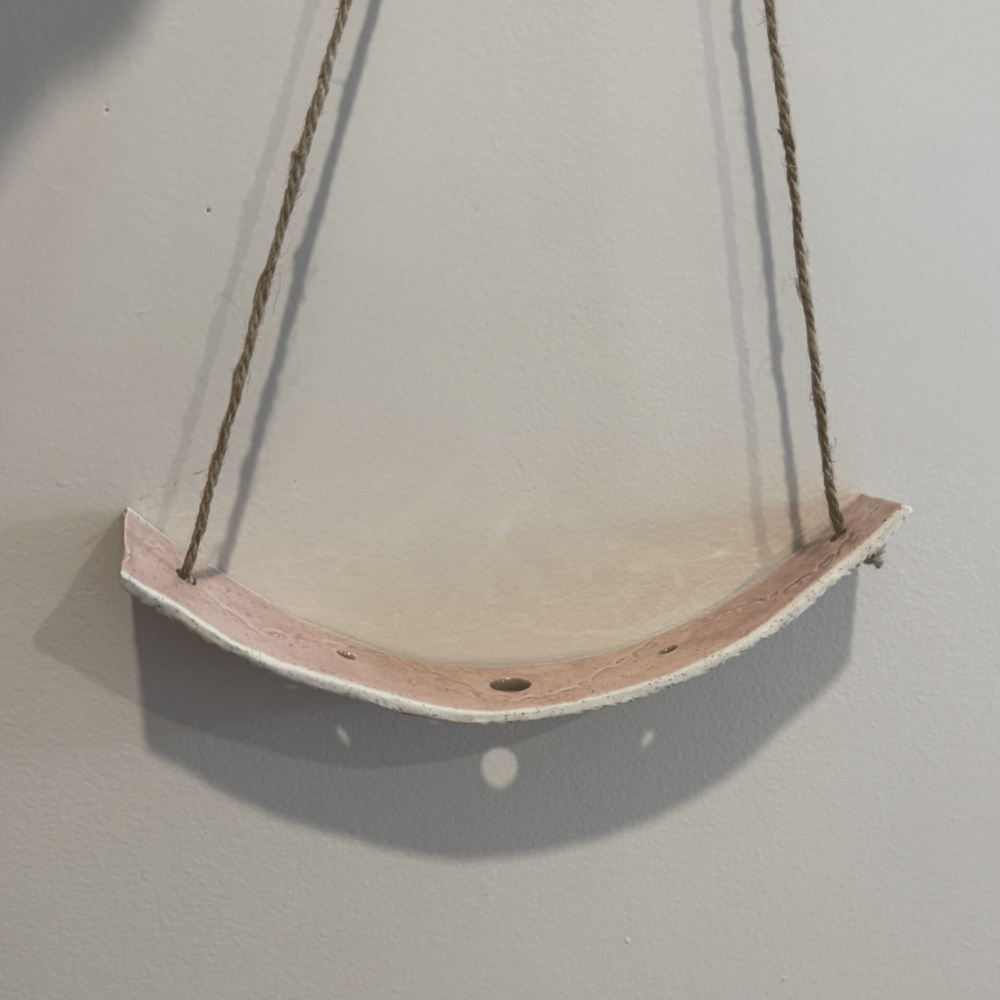 pink ceramic air plant cradle