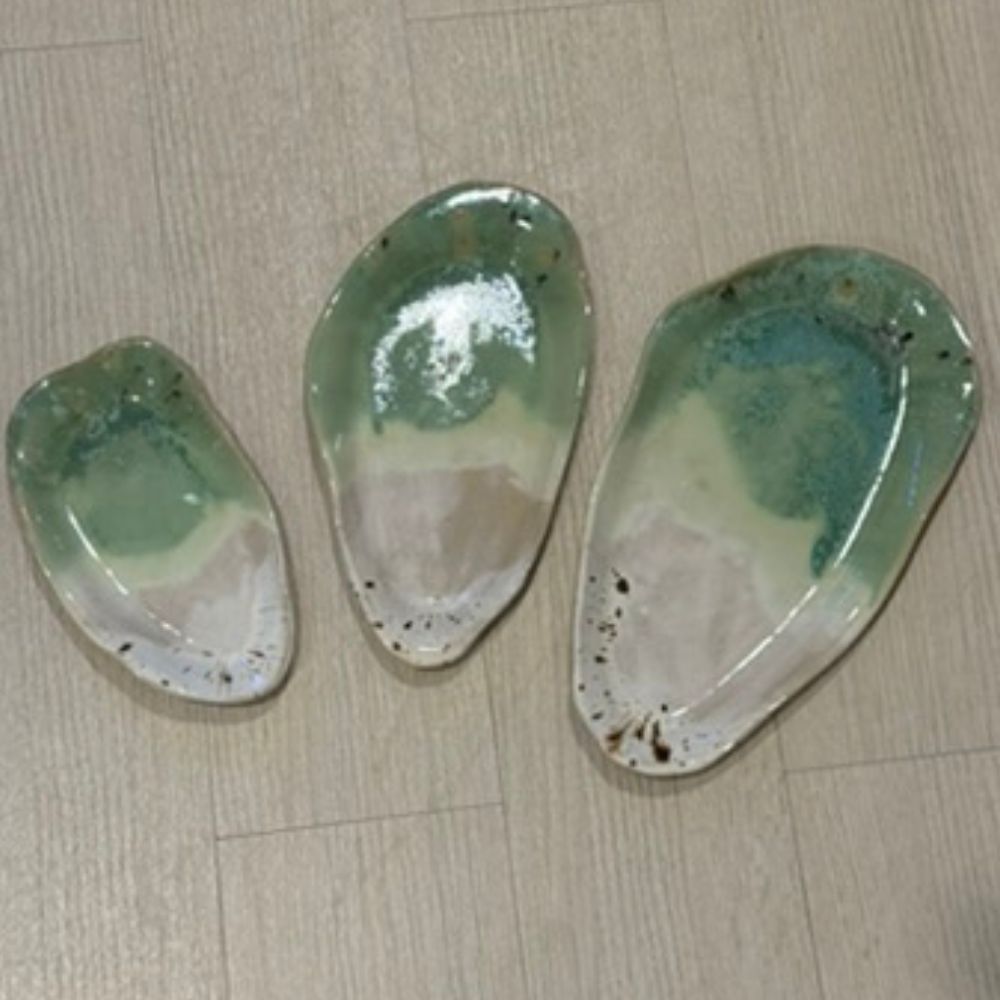 Green Ocean Ceramic Platters