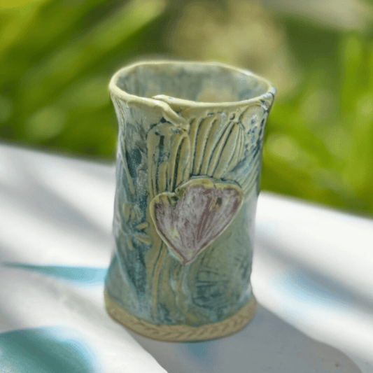 Rainforest Heart Ceramic Bud Vase
