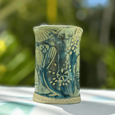 Rainforest Heart Ceramic Bud Vase