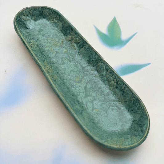 Ceramic Tray with turtle and ocean print