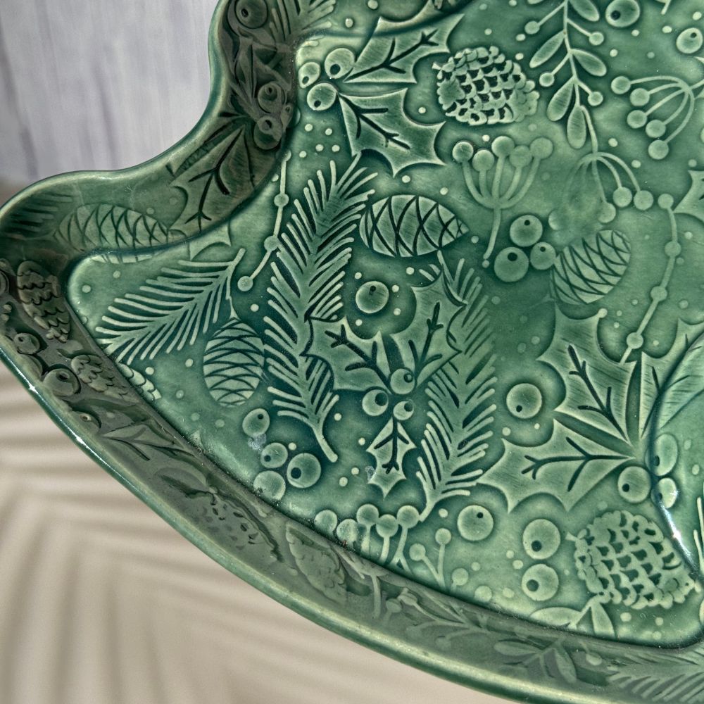 deep green Christmas Tree Plate