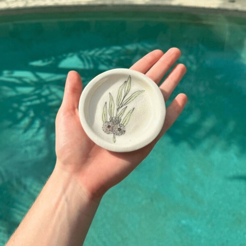 Gum Blossom Ceramic Trinket Dish