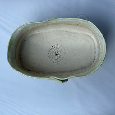 Shallow Lime Green Planter - Succulent Pot