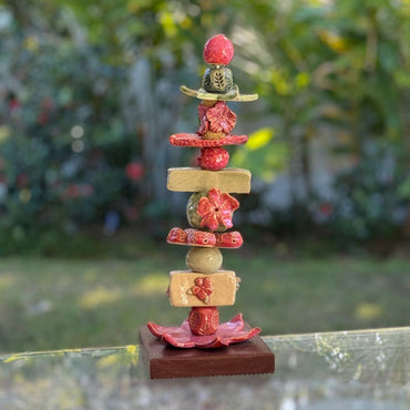 LOVE Stackable Ceramic Garden Totem Pole