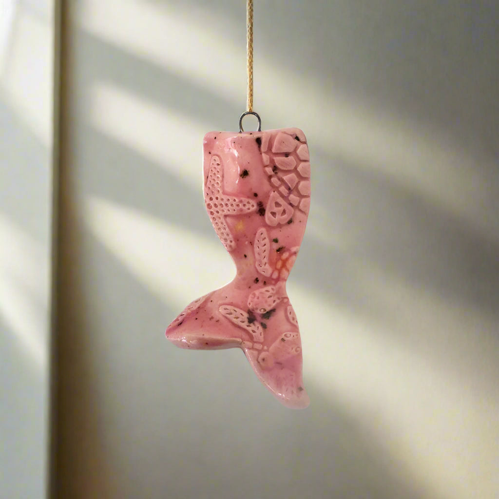 Pink Mermaid Tail Narrow Hanging Ornament