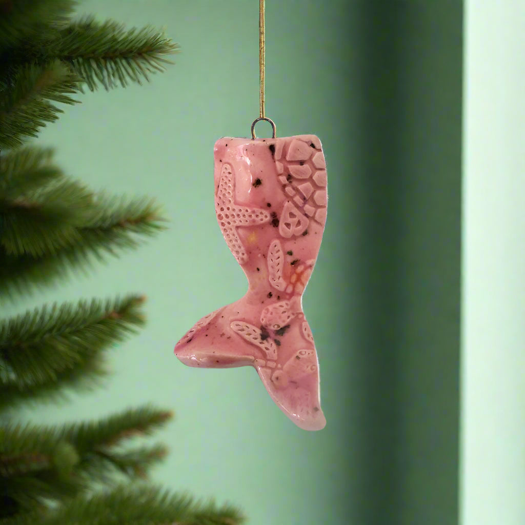 Pink Mermaid Tail Narrow Hanging Ornament