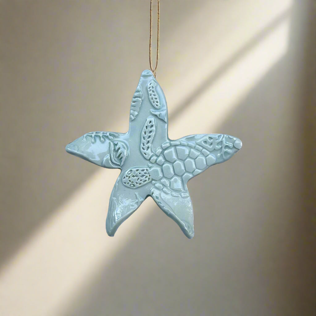 Aqua Starfish Hanging Ornament