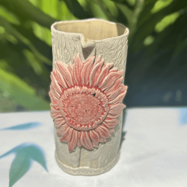 pink sunflower ceramic flower vase sunshine coast