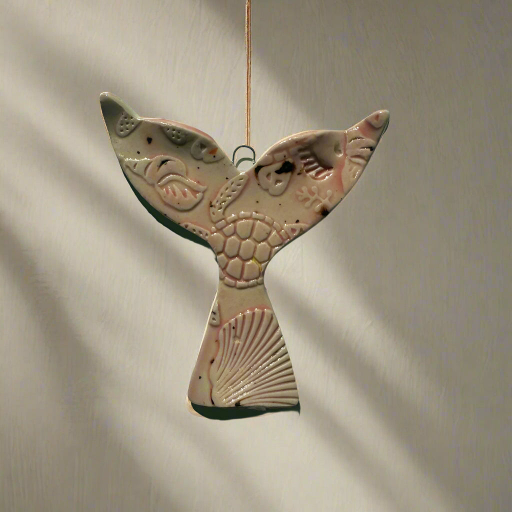 Whale Tail Hanging Deco | Pink Speckles