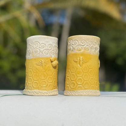 Honey Hive Ceramic Bud Vase