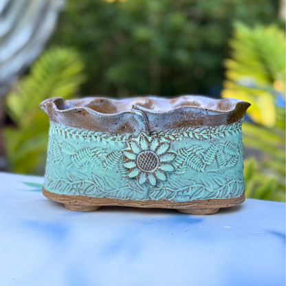 Artisan pottery planter for indoor plants