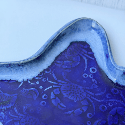 Blue Starfish Plate - Crab Texture