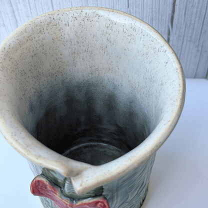 Green Xmas Ceramic Bow Vase