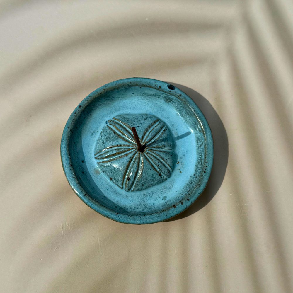 Ceramic Incense holders with sand dollar 