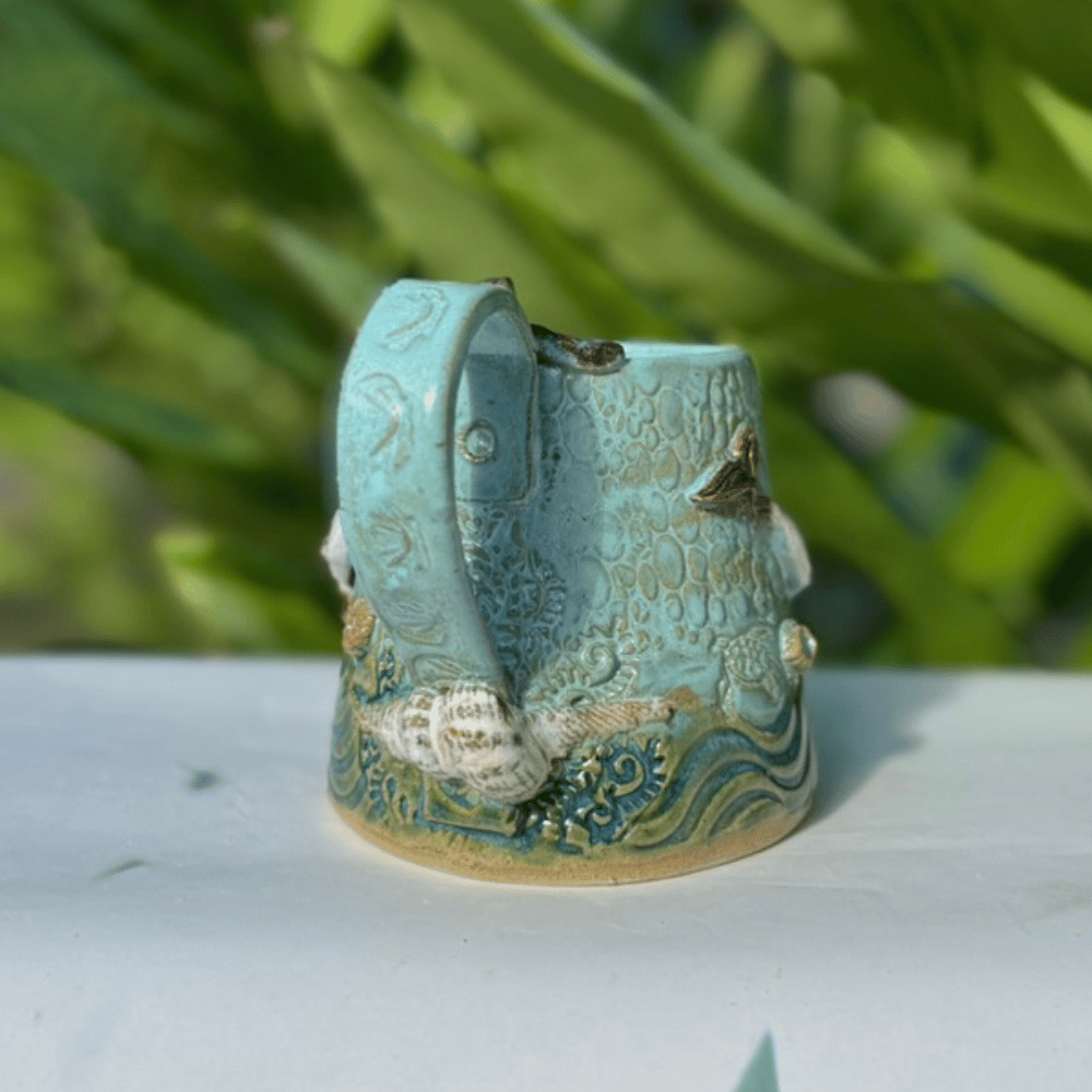 Handmade Ceramic mug with texture Sunshine Coast