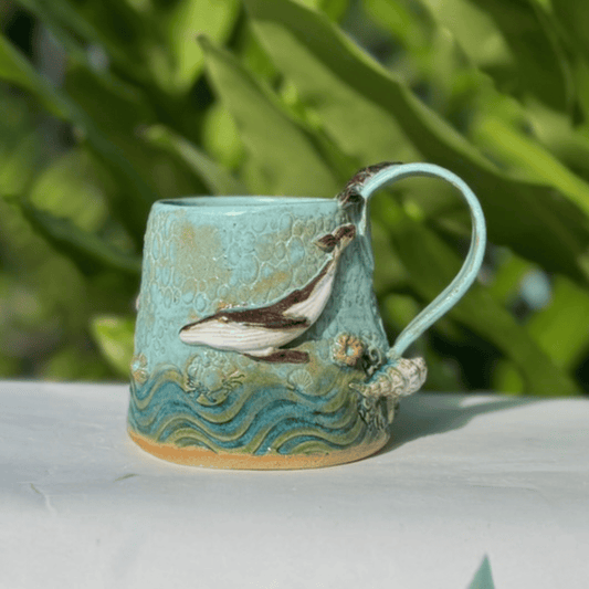 Handmade whale ceramic mug Australia 