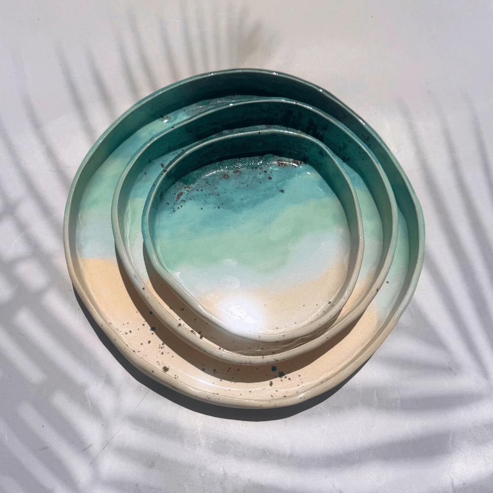 Nesting Blates - Blue Ocean Glaze