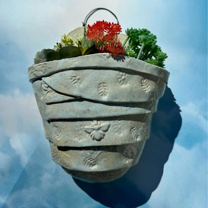 Blue Bee Ceramic Wall Planter