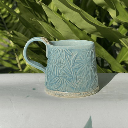 Artisan flower mug Queensland pottery gift