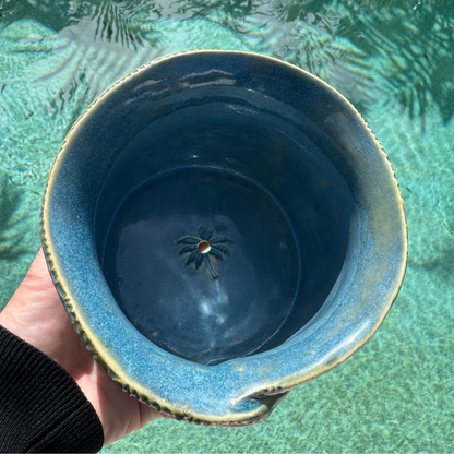 Coneflower Bloom Bee Ceramic Planter