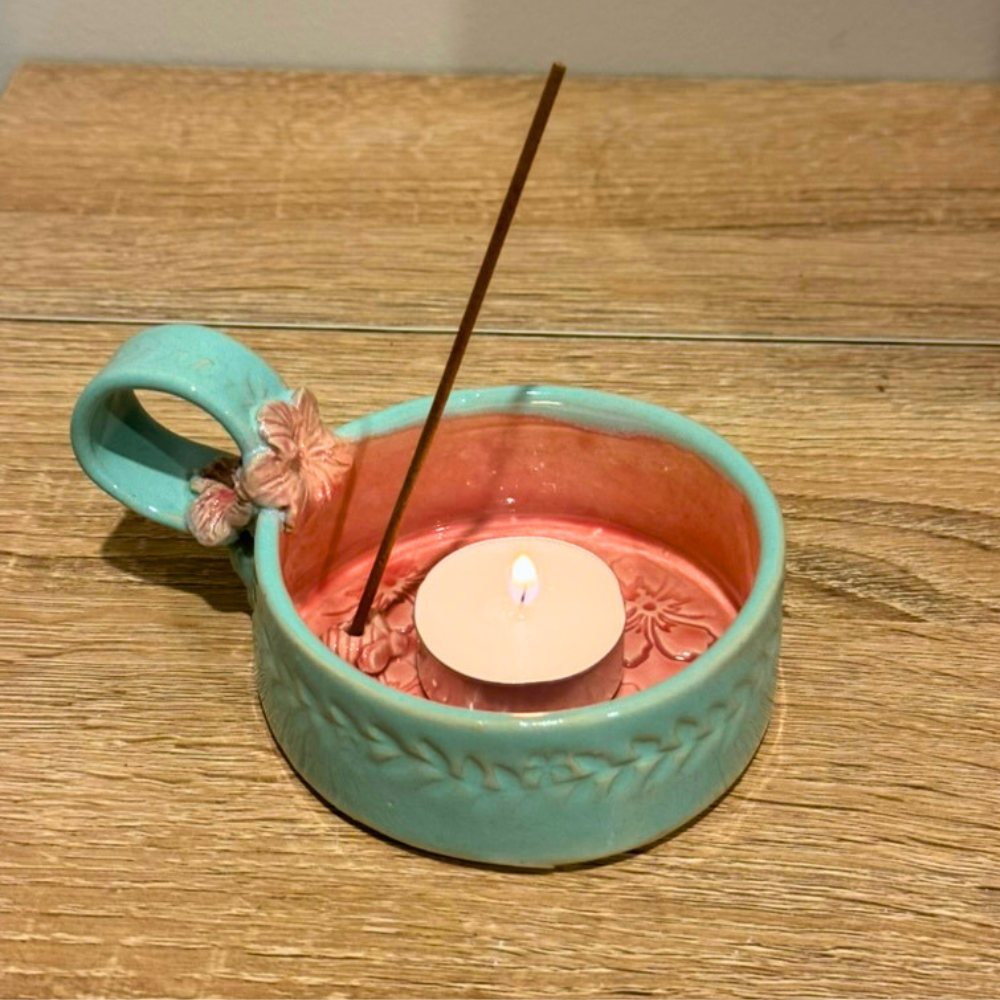 Glow Candle Mug – Coastal Ceramic Tea Light Holder