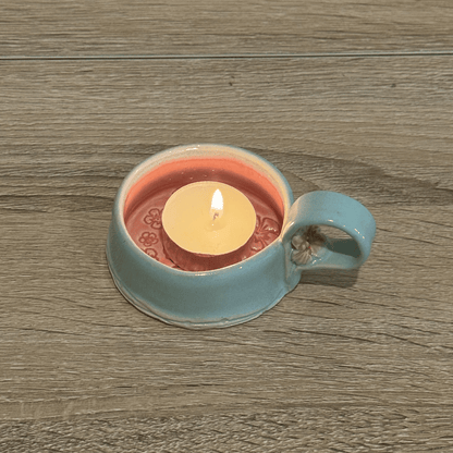 coastal candle mug handmade pottery Australia home decor