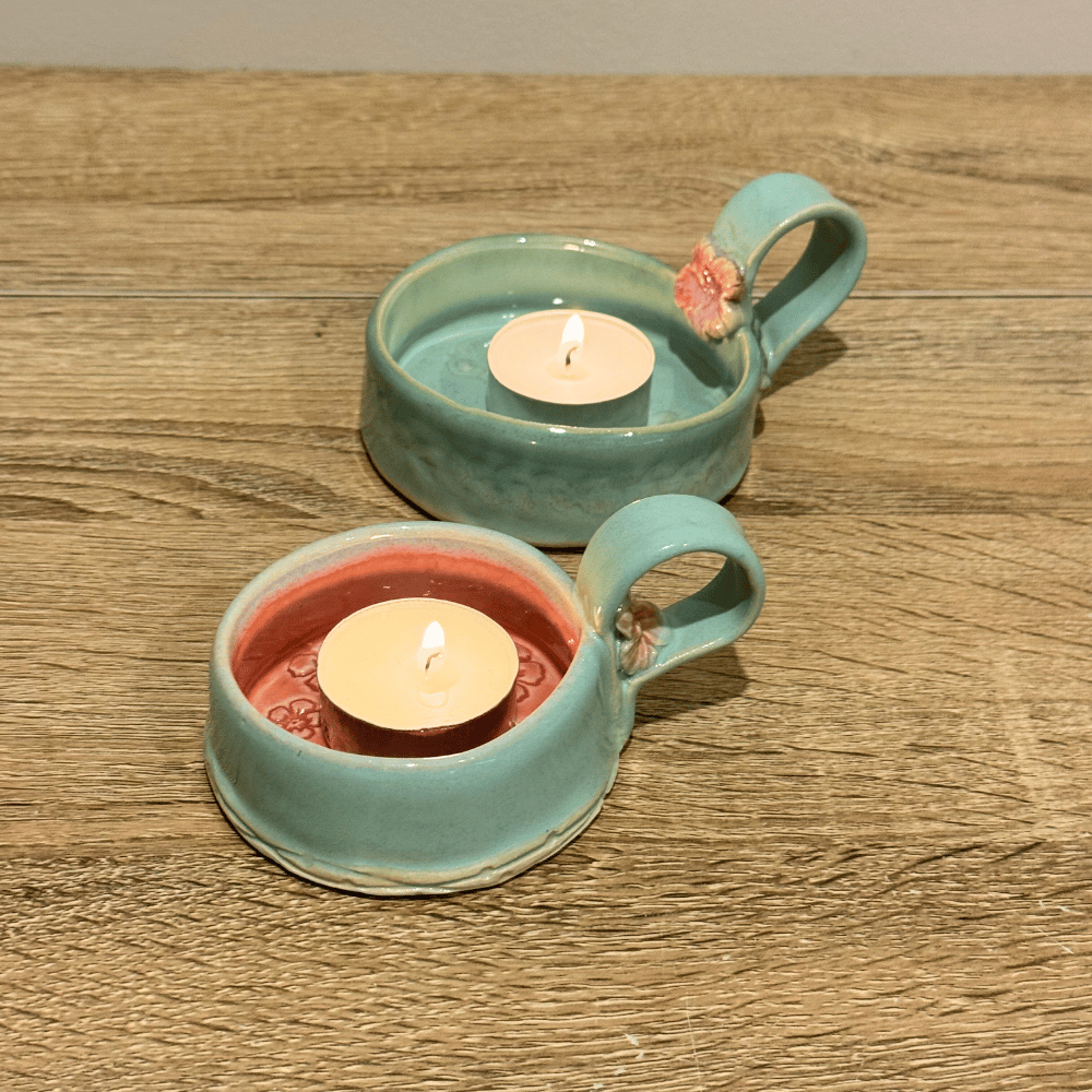 lagoon candle mug coastal pottery candle holder Australia