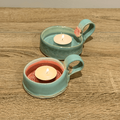 pottery candle mug tealight holder handmade Australia