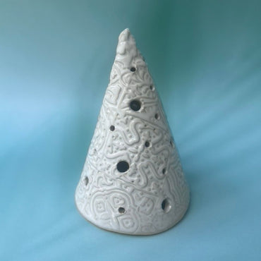 Pearly White Cone Shaped Xmas Luminary