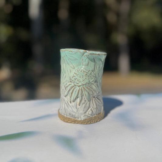 Blue Fade Floral Bud Vase