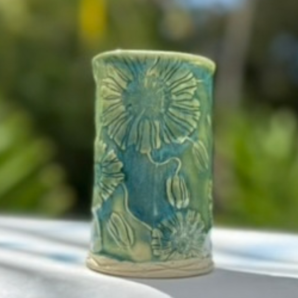 small handmade floral vase Sunshine Coast pottery