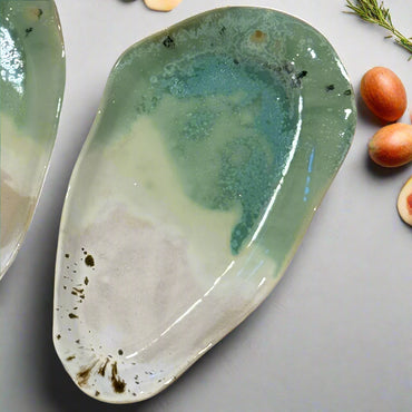 Green Ocean Ceramic Platters