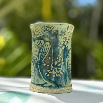 Rainforest Heart Ceramic Bud Vase