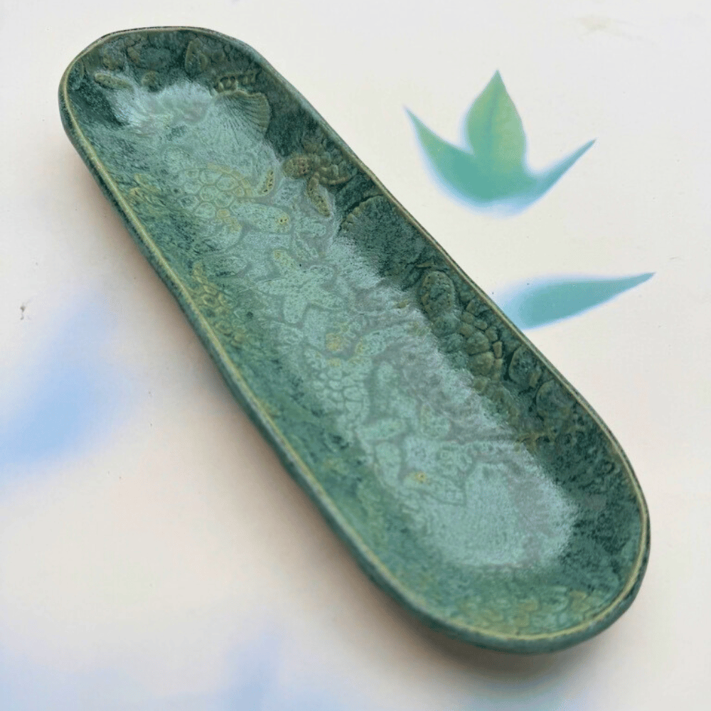 Ceramic Tray with turtle and ocean print