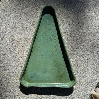 Green Xmas Tree shaped ceramic plate