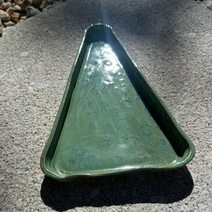 Green Xmas Tree shaped ceramic plate