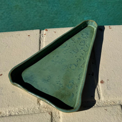 Green Xmas Tree shaped ceramic plate