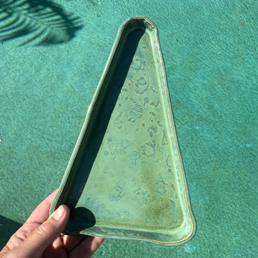 Green Xmas Tree shaped ceramic plate